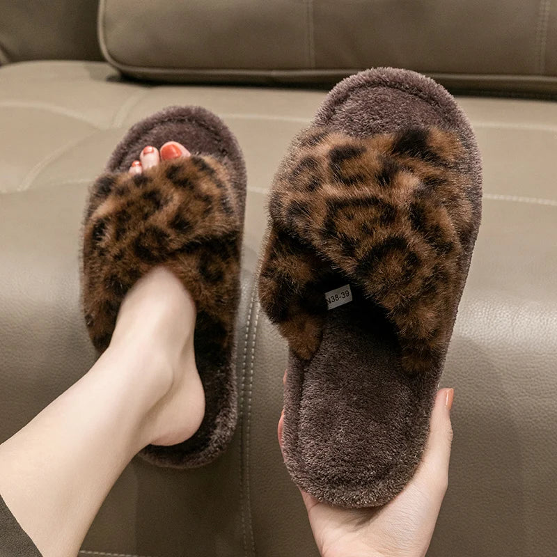 Veloura Open Toe Fuzzy Slippers