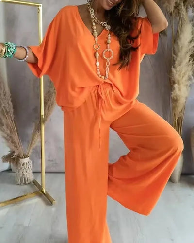 Kaelina Top & Wide Leg Pants Set
