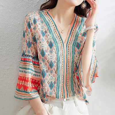 Elthira Flare Sleeve Blouse