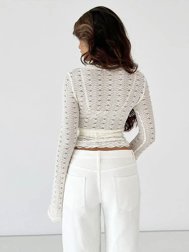 Jasmine V-Neck Crochet Top