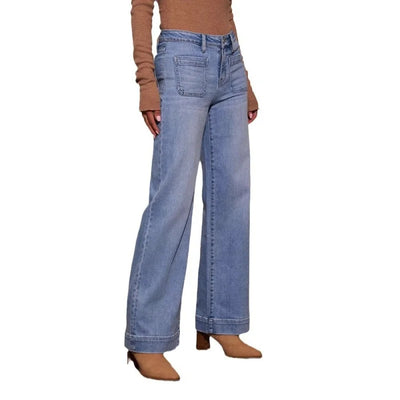 Tajah Wide Leg Denim Pants