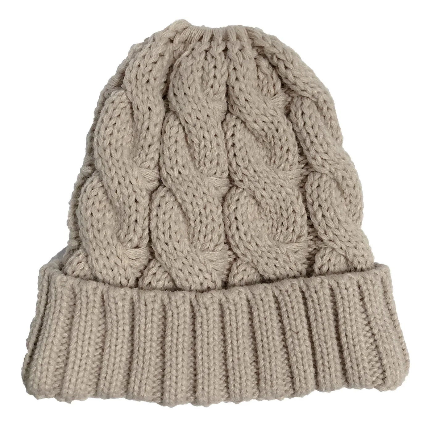 Knitted Beanie With Ponytail Hole