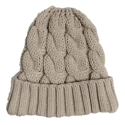 Knitted Beanie With Ponytail Hole