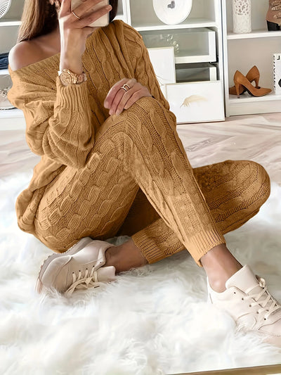 Solid Knitted Matching Two Piece Set