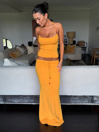 Marigold & Moss Beaded 2 Piece Skirt and Tank Top Set