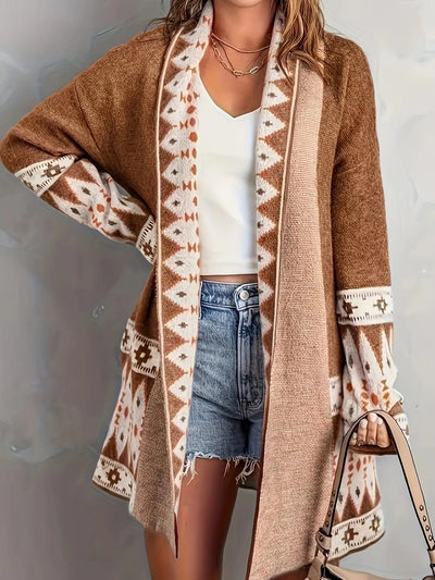Geometric Print Cardigan