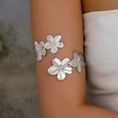 Boho Metal Leaf Flower Arm Bracelet