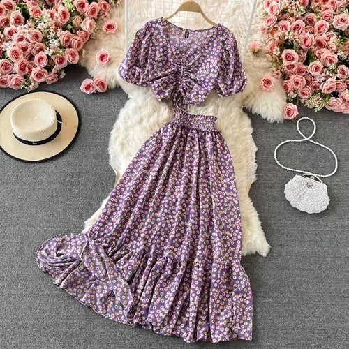 Garden Bloom Top & Maxi Skirt Set