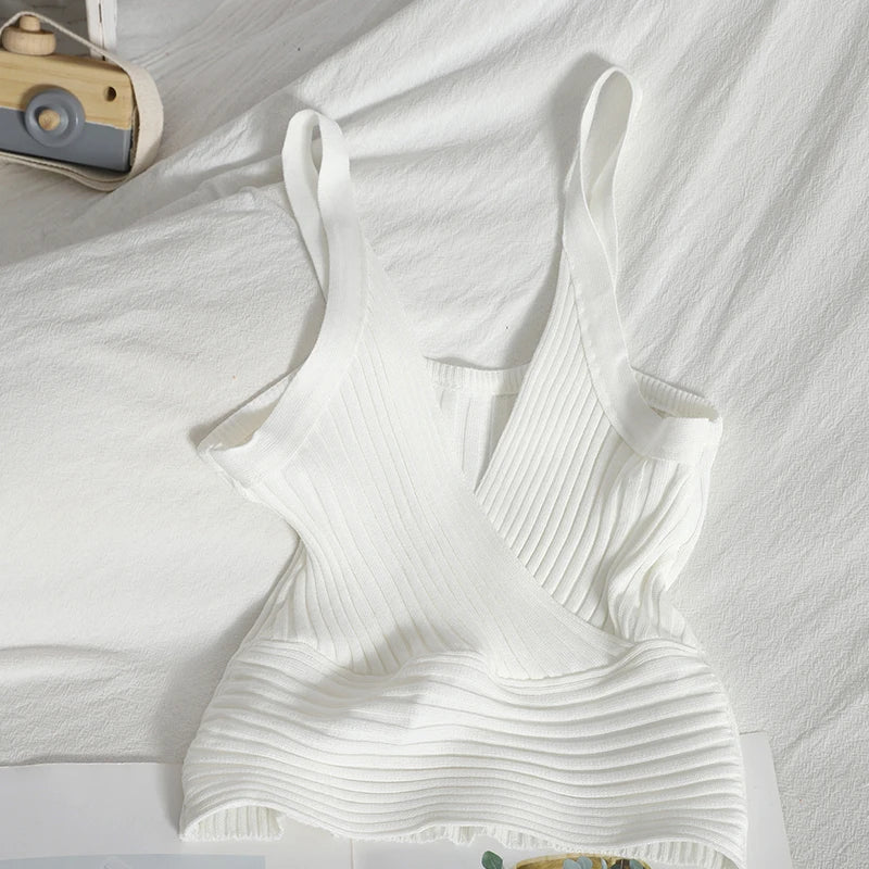 V-Neck Knit Tank Top