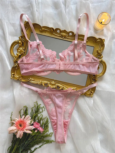 Coral Crush 2 Piece Bra & Underwear Set