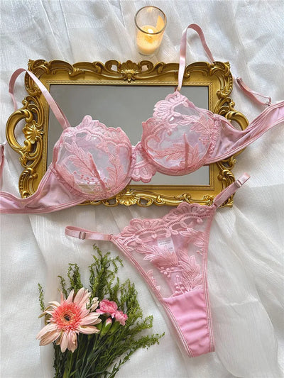 Coral Crush 2 Piece Bra & Underwear Set