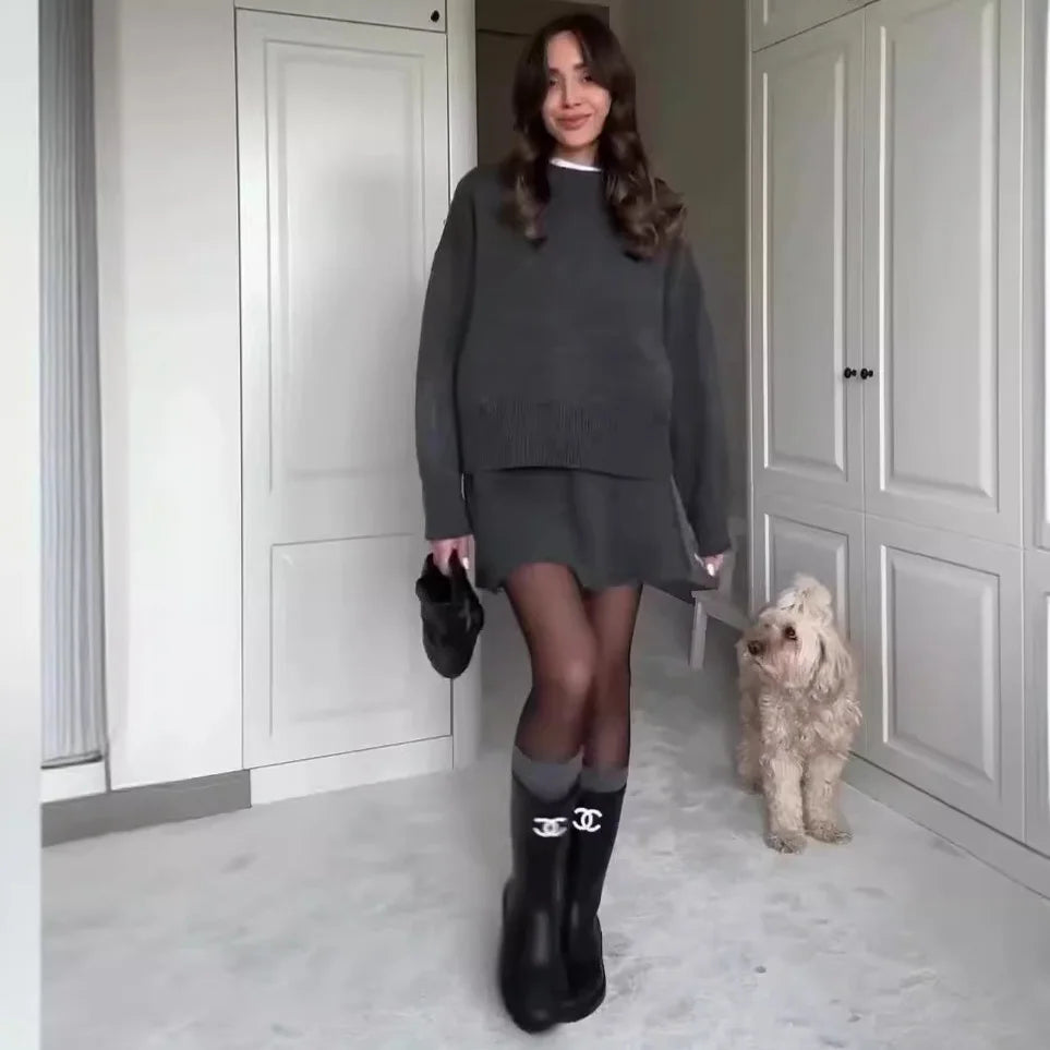 Ember Knitted Sweater & Skirt Set