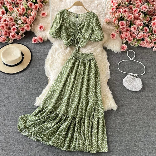 Garden Bloom Top & Maxi Skirt Set