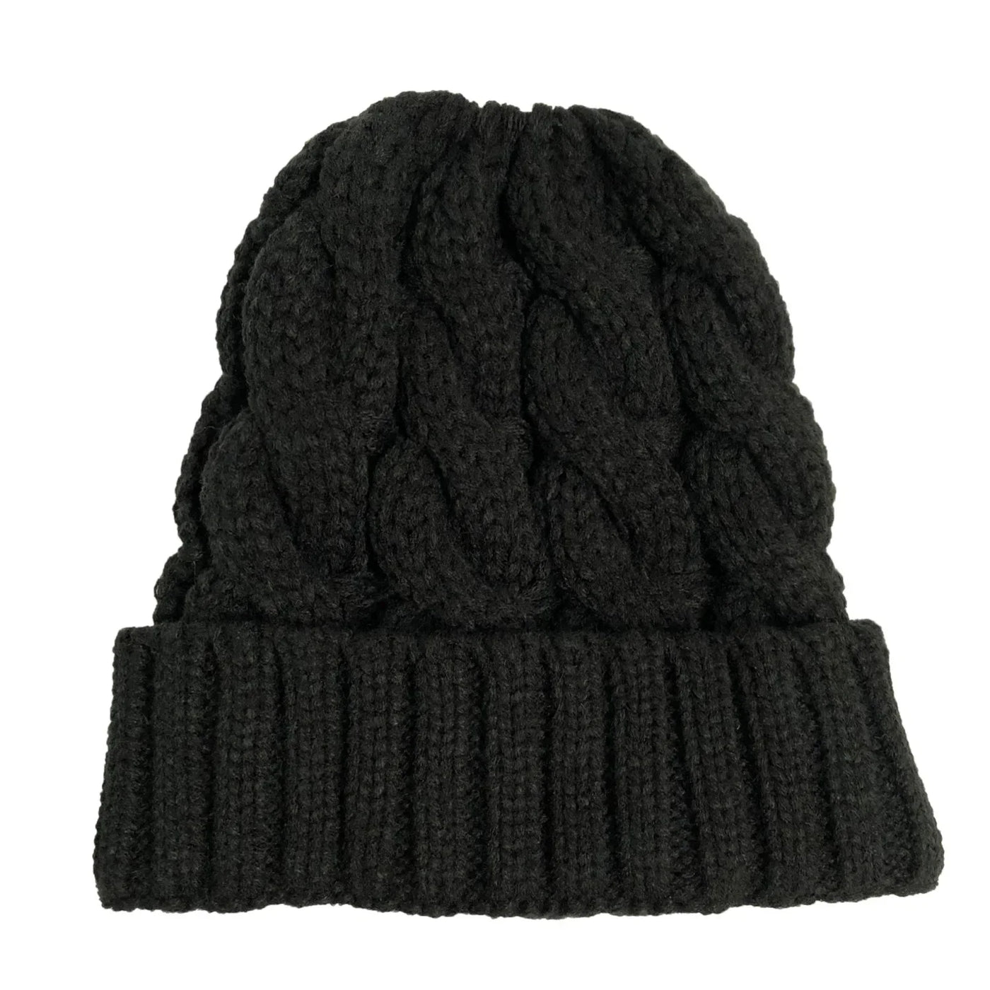 Knitted Beanie With Ponytail Hole