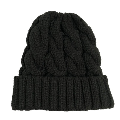 Knitted Beanie With Ponytail Hole