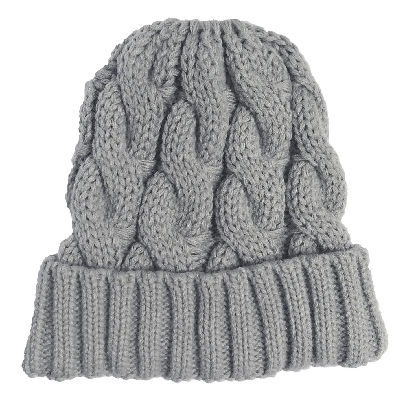 Knitted Beanie With Ponytail Hole