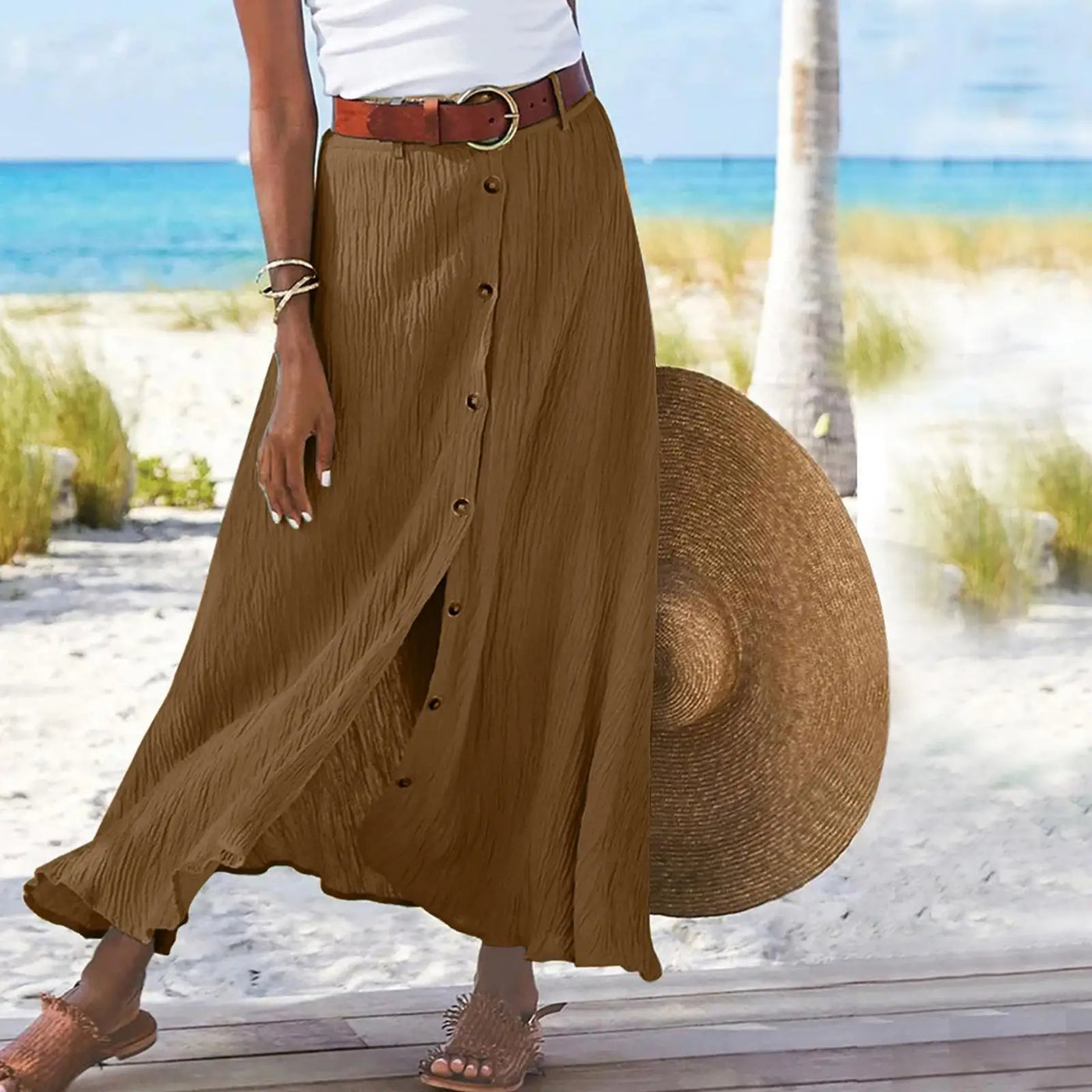 Dalilah Maxi Skirt With Buttons