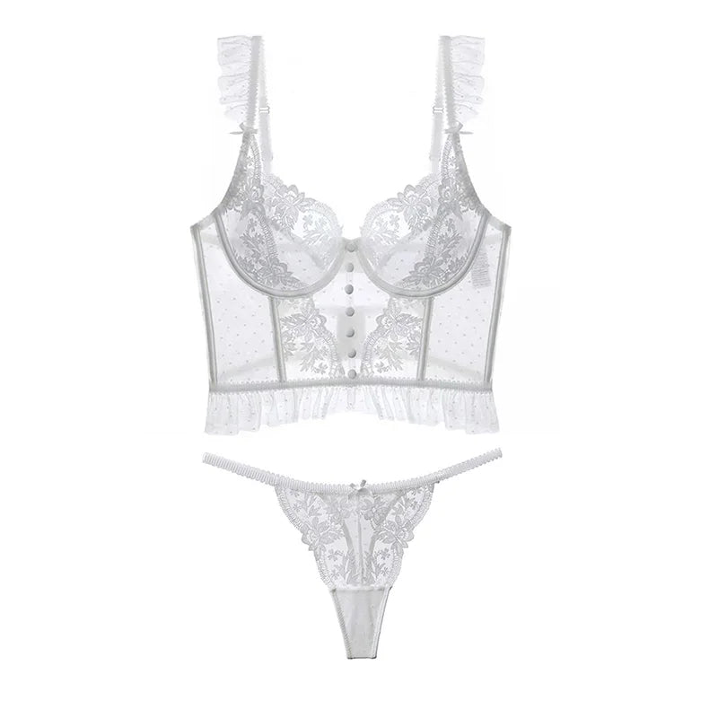 Taliah Embroidered Lingerie Set