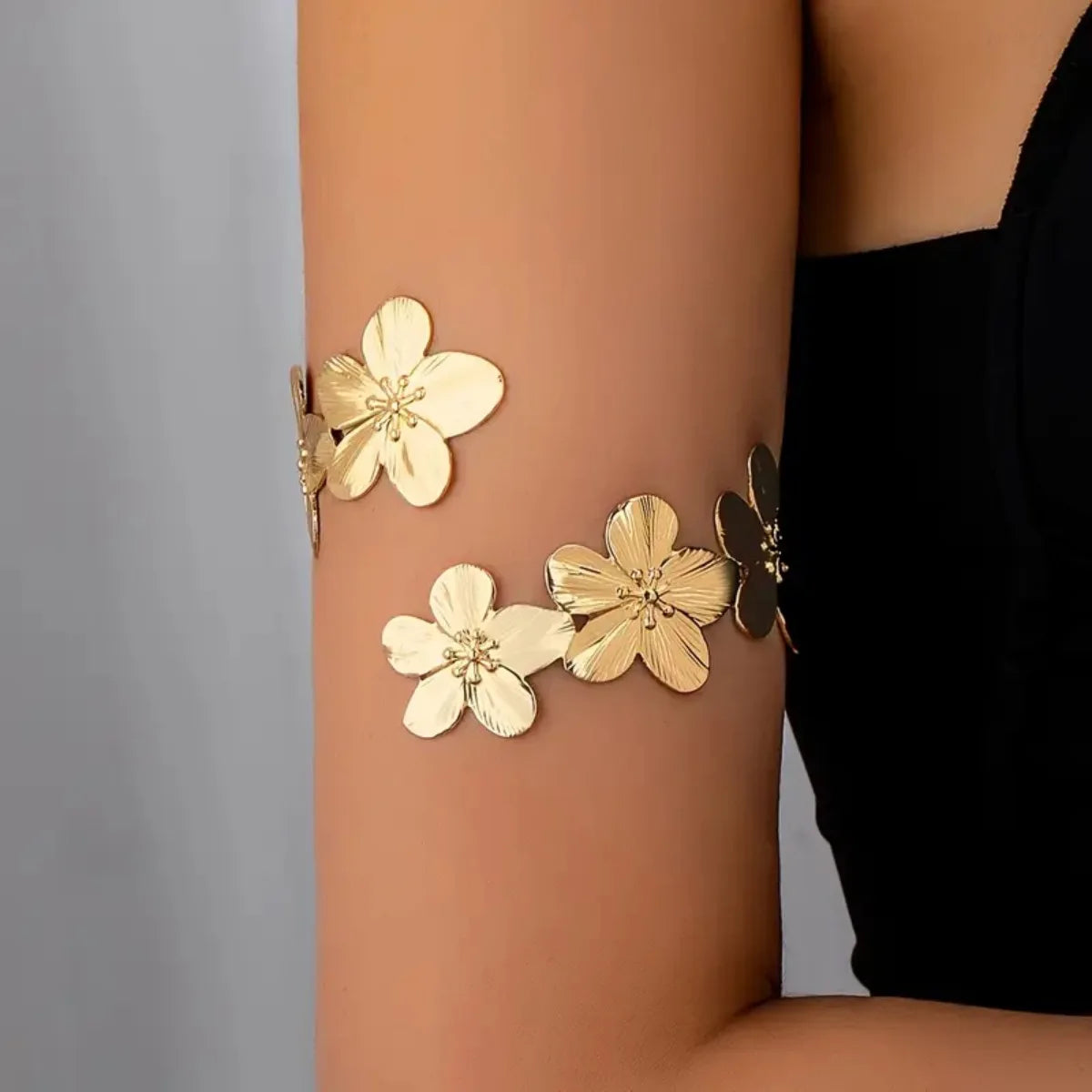Boho Metal Leaf Flower Arm Bracelet