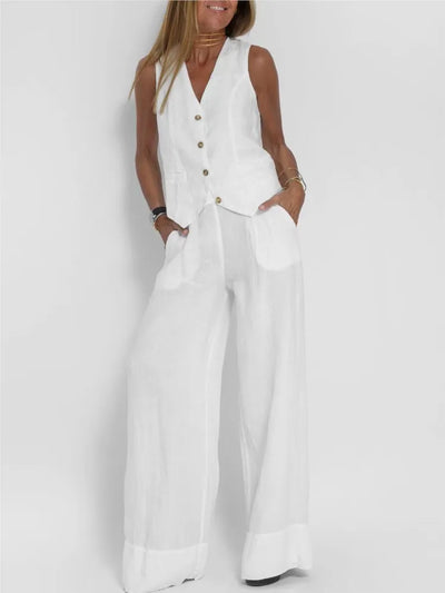 Veyra Vest Shirt & Pants Set