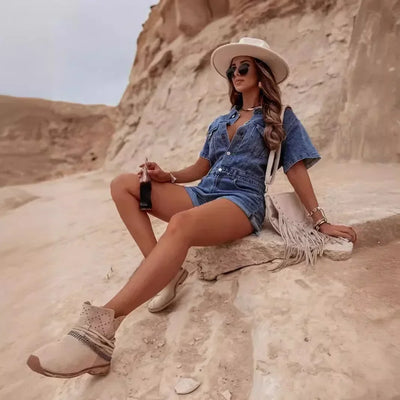 Marquise Denim Romper