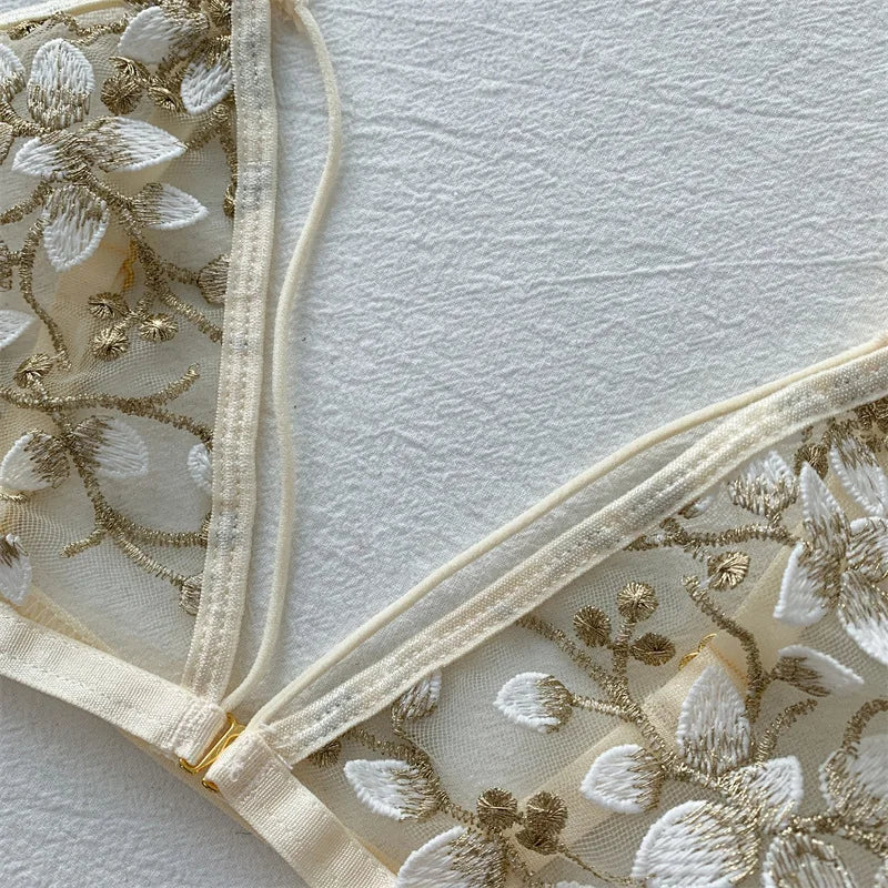 Cherry Blossom Floral Bra & Underwear Set