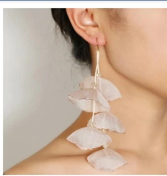 Long Charm Flower Earrings