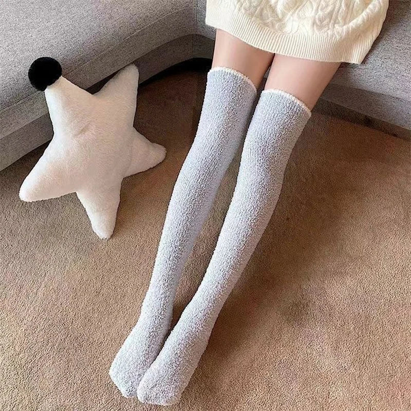 Knee-High Women's Fuzzy Socks