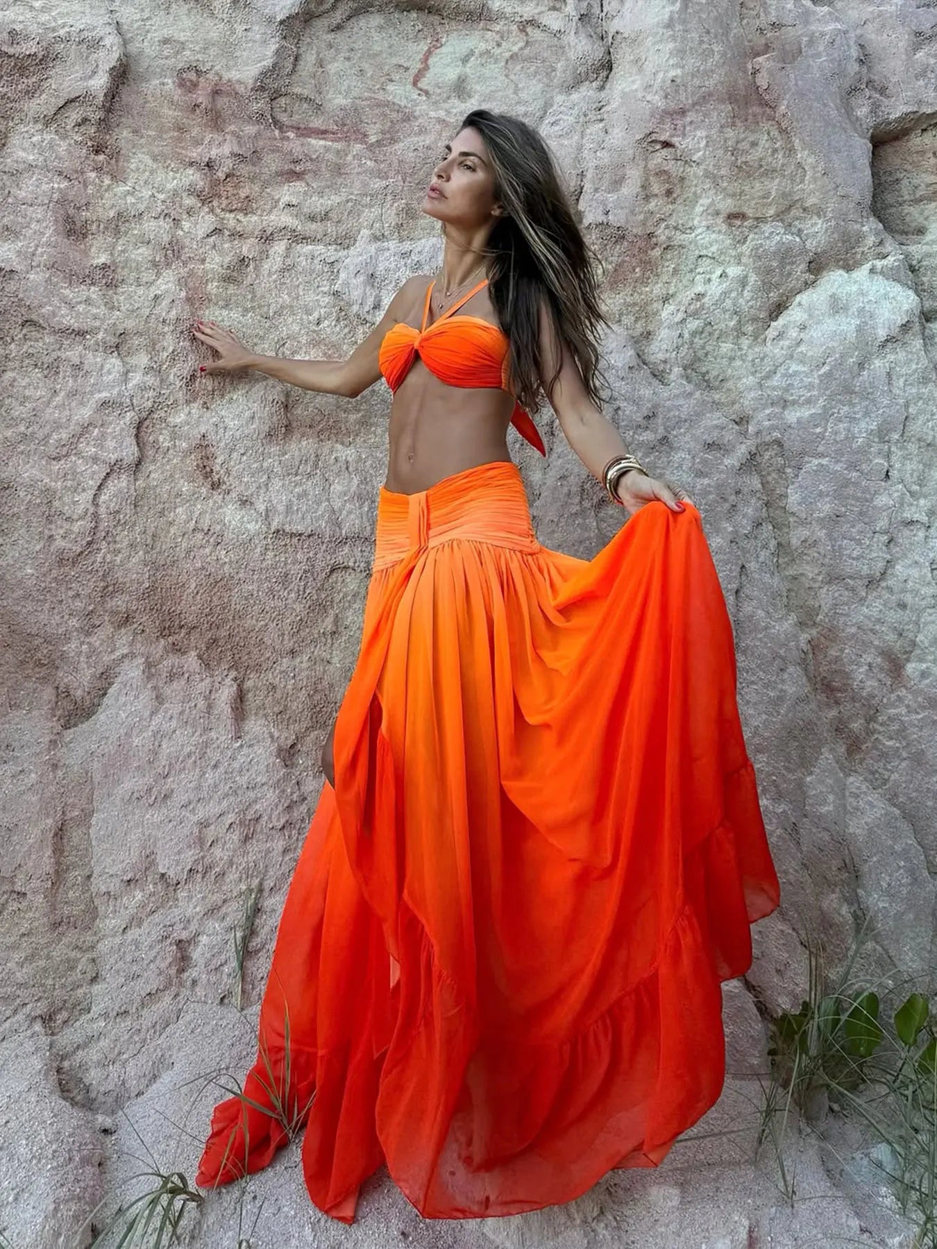 Avenoir 3 Piece Bathing Suit & Skirt Set