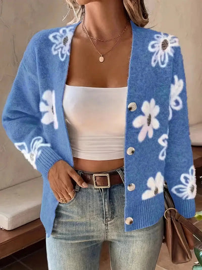 Cozy Floral Cardigan