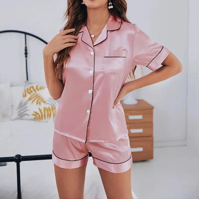 Women Silk Satin Pajamas Set