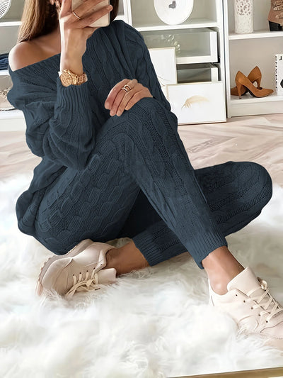 Solid Knitted Matching Two Piece Set