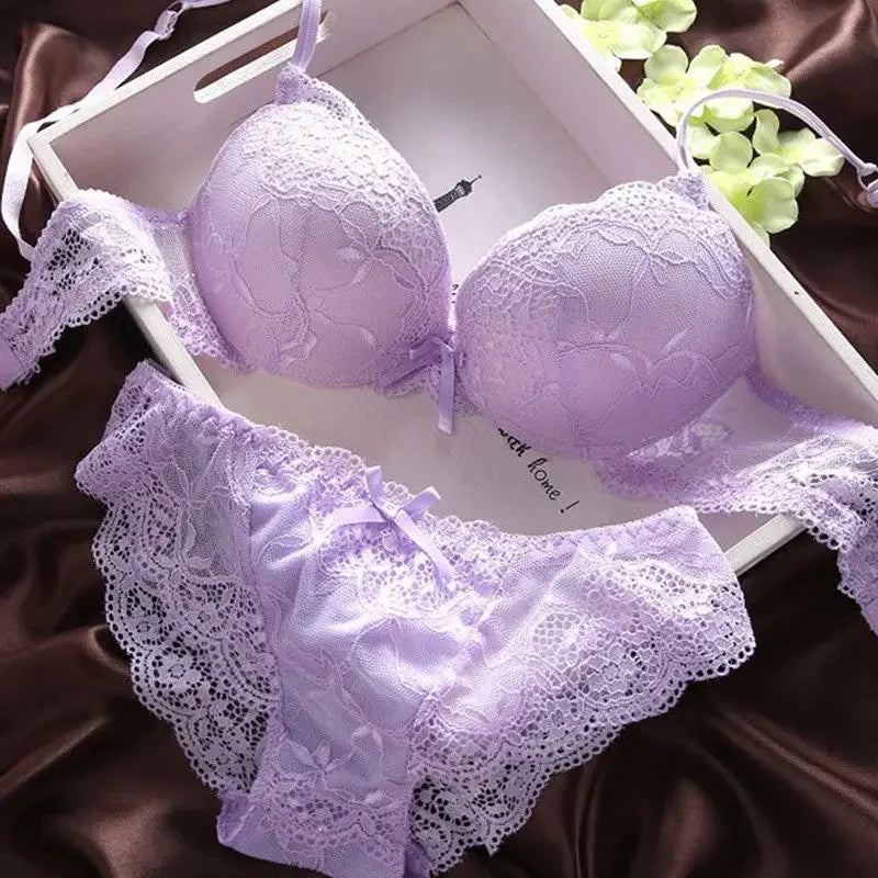 Velour 2 Piece Bra & Underwear Set