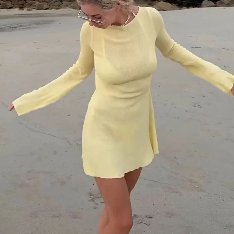 Serene Glow Backless Dress