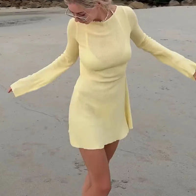 Serene Glow Backless Dress