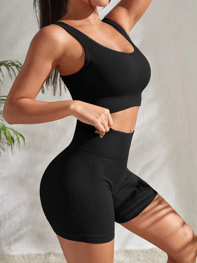 Seamless Ribbed 2 Piece Workout Set