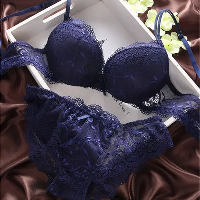 Velour 2 Piece Bra & Underwear Set