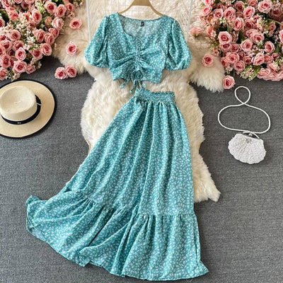 Garden Bloom Top & Maxi Skirt Set