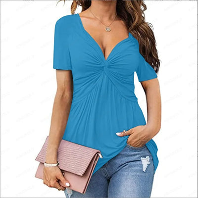 Orchid Twisted V-Neck Top