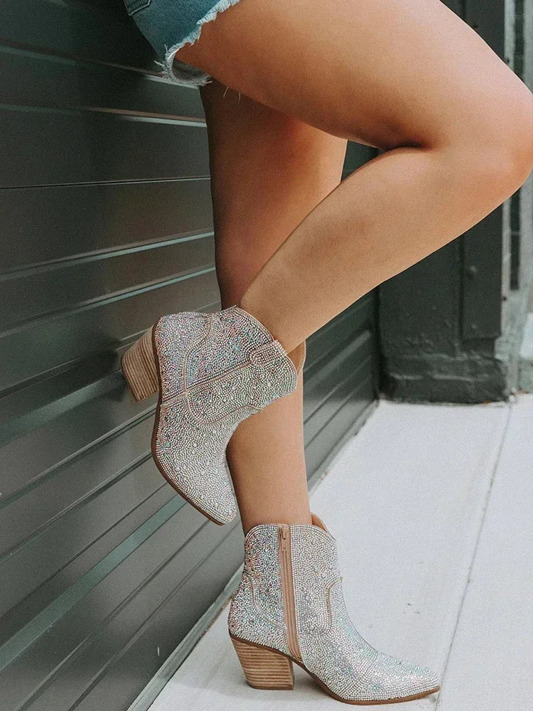 Amoura Bedazzled Cowgirl Boots
