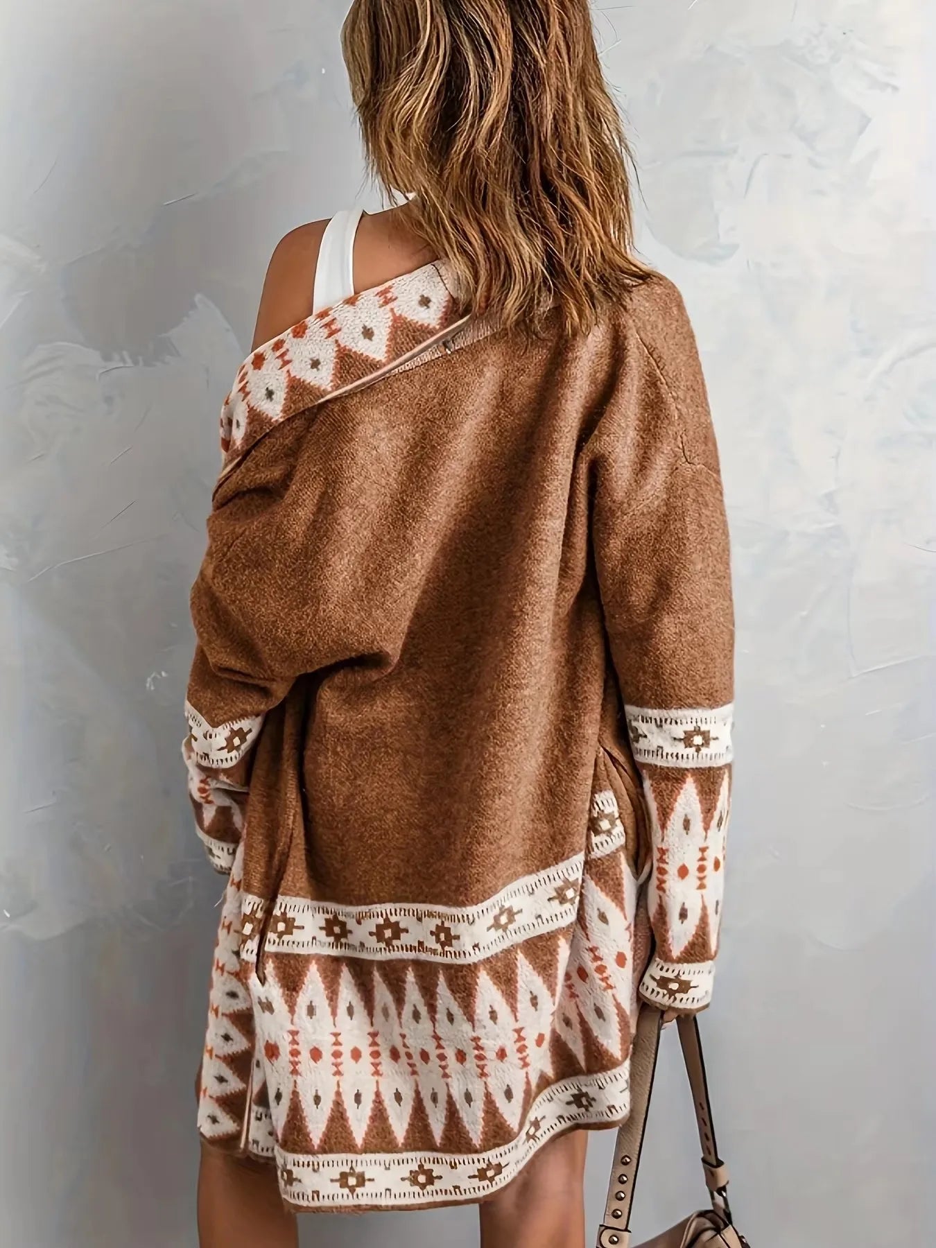 Geometric Print Cardigan