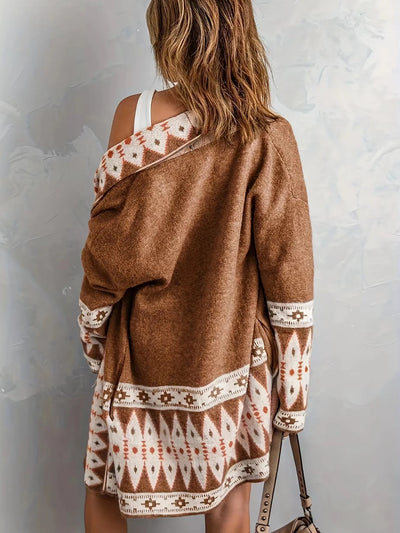 Geometric Print Cardigan