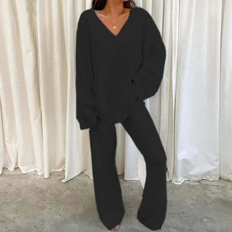 2 Piece V Neck Lounge Set