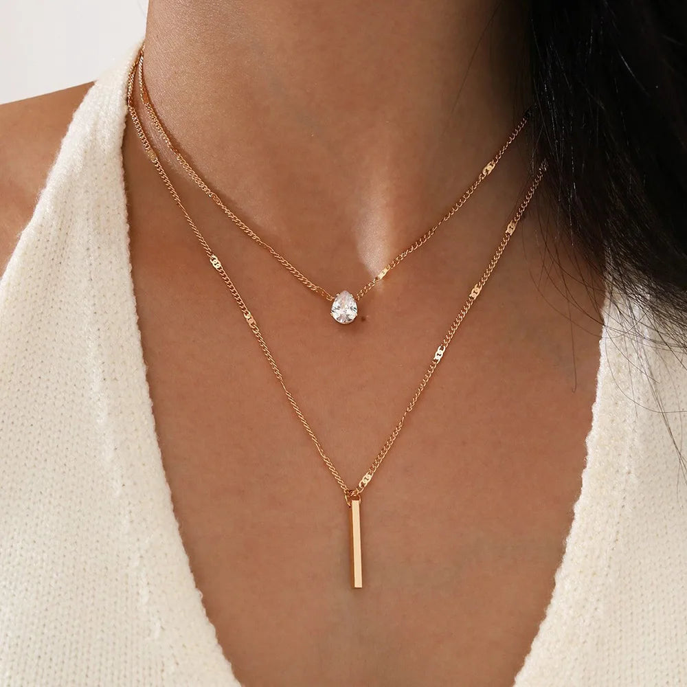 Multilayer Zircon Necklace