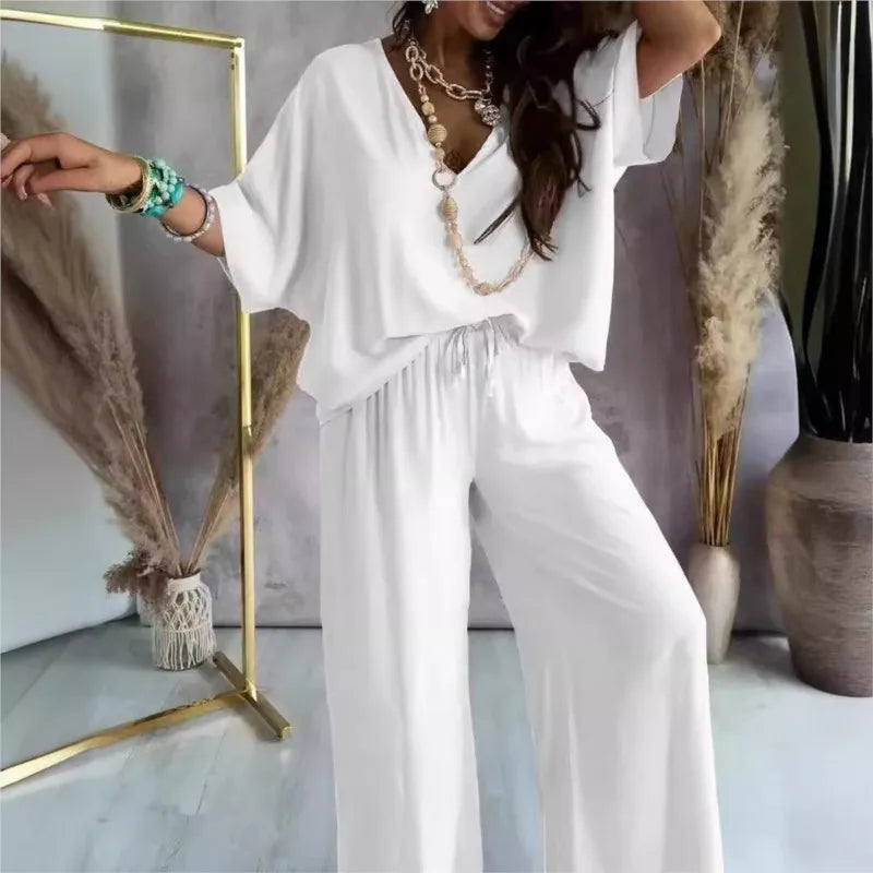 Kaelina Top & Wide Leg Pants Set