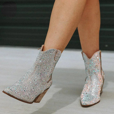 Amoura Bedazzled Cowgirl Boots