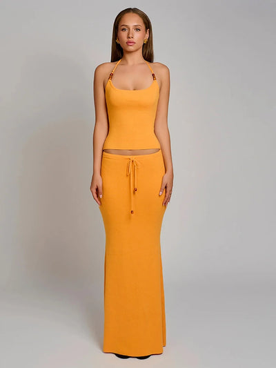 Marigold & Moss Beaded 2 Piece Skirt and Tank Top Set