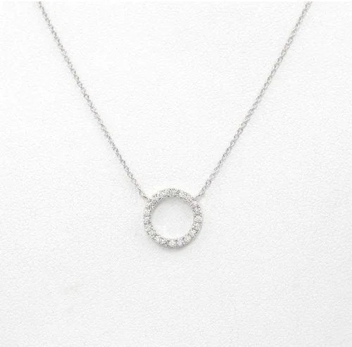 Simple Crystal Circle Pendant Necklace