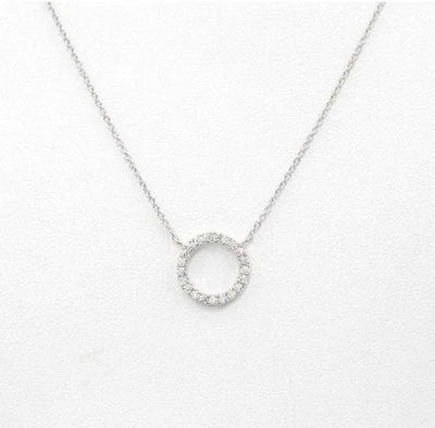 Simple Crystal Circle Pendant Necklace