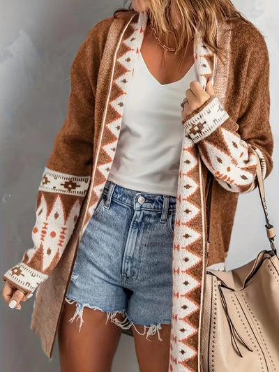 Geometric Print Cardigan